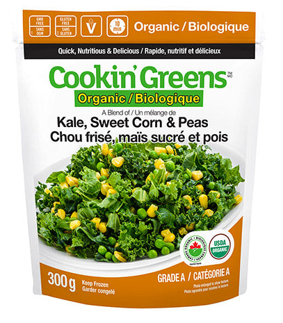 Frozen Kale, Sweet Corn, & Peas 300g