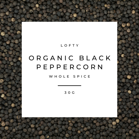 Organic Black Peppercorn, Whole Spice 30g