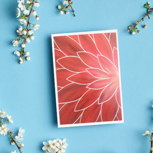 Dahlia Blank Greeting Card - Standard Size